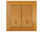 Выключатель проходной 2-клав., скрытый, винт. зажим, дуб, DARIA, 10 A, 250 V, IP 20, Mutlusan 21204040258