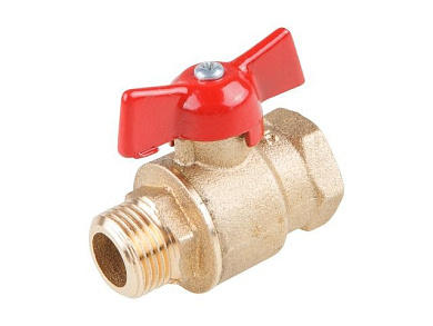 Кран шаровый 3/4" нар.-вн. бабочка PN1,6 МПа, 11Б27п5, Цветлит ЦРБ0034