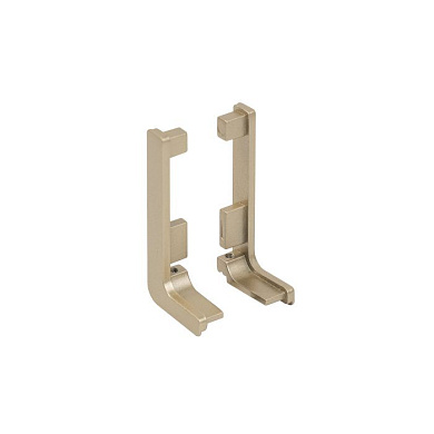 Комплект заглушек металлич. к профилю Gola, L-образных (левая+правая) браш золото 3 AKS 95501