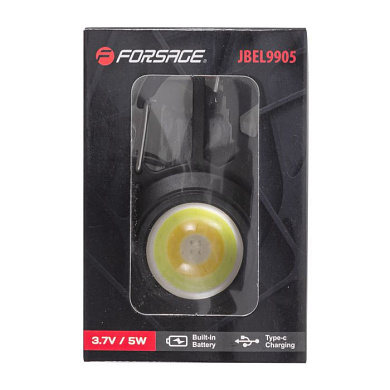 Фонарь портативный многофункциональный, светодиод COB, 7 режимов освещения, 3.7V, 5W, IP64 Forsage F-JBEL9905