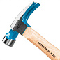 Молоток-гвоздодер, 280 г, угол 75, магнит, обрезиненная рукоятка American hickory GROSS 10417