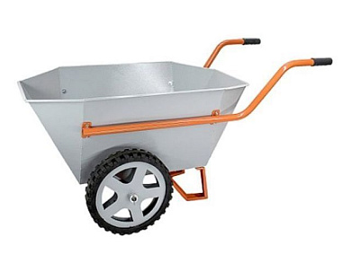 Тачка хозяйственная ТХ, 200 л, 400 кг, двухколесная, литая резина 380х70 мм КОМ ТХ