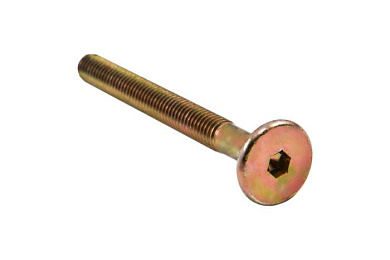 Винт с плоской головкой М6*100 под шестигранник, неполн. резьба, желтый цинк (уп/1тыс.шт) AKS 20233