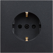 Розетка 1-ая (скрытая, с/з, з/ш) графит, Carre, Bylectrica РС16-1606 графит