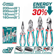 Набор шарнирно-губцевого инструмента TOTAL THT2K0458 (4 шт)
