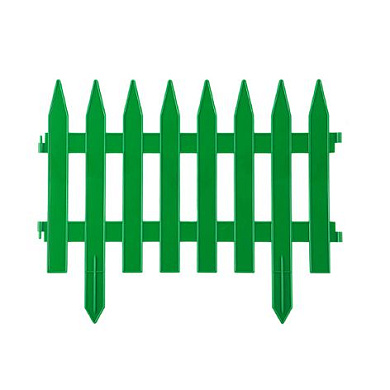 Забор декоративный "GOTIKA" №3, длина общ. 3,10 м, выс. 0,35 м, зеленый, компл. 7 шт. Гарденпласт 50112