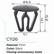 Клипса для крепления внутренней обшивки а/м европейских а/м/ Фиат пластиковая 100 шт/уп Forsage C1126[European car/Fiat]