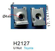 Клипса для крепления внутренней обшивки а/м Тойота металлическая 100 шт Forsage H2127(Toyota)