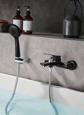 Смеситель для ванны с коротким изливом, латунь, черный L3275B Ledeme