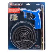 Пневмопистолет пескоструйный шлангового типа, 3 сменных сопла, вход 1/4'', шланг 1.8 м, расход воздуха 180 л/мин, давление 6 бар Forsage F-SB-02