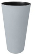 Кашпо для цветов со вставкой "КАМЕЛИЯ" №2, h 360 мм, d 190 мм, h вставки 170 мм, серо-голуб. Гарденпласт 00173