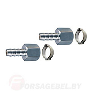 Переходник, внутр. резьба 1/4"-"елочка" 6 мм, с обжимным кольцом, 2 шт FUBAG 180440 В