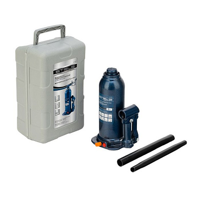 Домкрат гидравлический бутылочный, 5 т, 207-404 мм, в пласт. кейсе Stels 51175