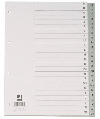 Разделитель алфавитный "Q-Connect", A4, серый