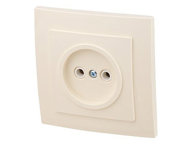 Розетка 1-ая, скрытая, б/з, бежевая, Стандарт, RS 16-131-БЖ, Юпитер JP7425-02