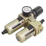 Блок подготовки воздуха, фильтр-регулятор + лубрикатор, 1/4", с автоматическим сливом ForceKraft FK-AC3010-02D