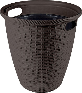 Кашпо InGreen Rattan D 380мм 30л с внутренним горшком 16 л, горький шоколад Пластик Репаблик ING50030ВНГ