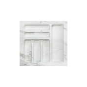 Лоток для столовых приборов 500 MARBLE 435*430, бело-серый мрамор AKS 117564