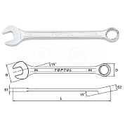 Ключ комбинированный линии Pro-Line Toptul серия AABW