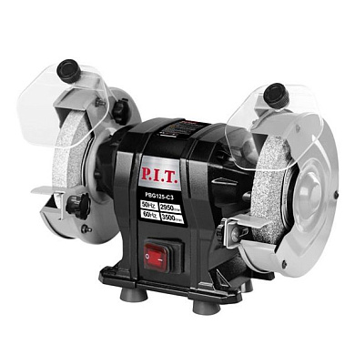 Станок точильный электрич. PBG125-C3 (200Вт, 2950 об/мин, круг Ø125х12,7х16мм, пылезащита) PIT PBG125-C3