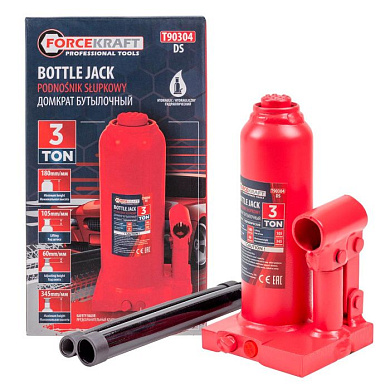 Домкрат бутылочный с клапаном 3 т. 170-330 мм ForceKraft FK-T90304 DS