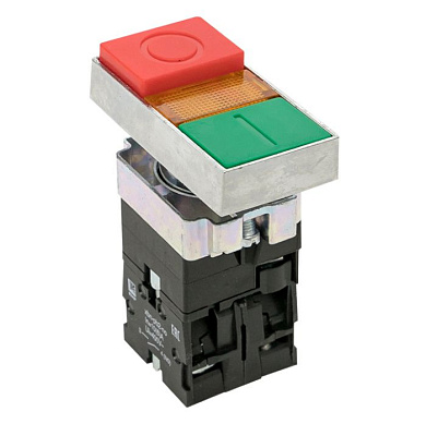 Кнопка LAY5-BW8465 "I-O" прямоугольная 230В NO+NC EKF PROxima pbn-bw8465