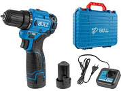 Аккум. дрель-шуруповерт SR 1203 в чем. бесщет., 12 В, 37 Н*м, 2*2 А*ч акб, БЗП 10 мм BULL 1329601