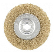 Щетка для УШМ, М14, плоская, латунированная витая проволока Matrix