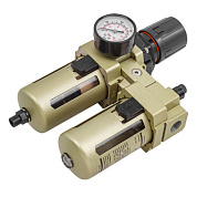 Блок подготовки воздуха, фильтр-регулятор + лубрикатор, 1/2", с автоматическим сливом RockForce RF-AC4010-04D