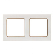 Стокгольм Рамка 2-местная белая с линией цвета шампань EKF PROxima EYM-G-303-10