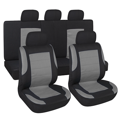 Чехлы сиденья Forsage полиэстер/сетка 9 предм. черно/серый SKYWAY S01301147