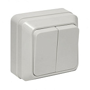 Рим Выключатель 2-клавишный 10А белый EKF ENV10-023-10