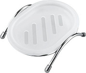 Мыльница, пластик + сталь, белый + хром Ledeme L332-2