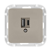 Розетка с двумя USB-разъемами (узел скрытая) песочная Astrum Bylectrica РП5-6561 песочн