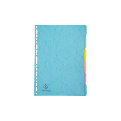 Разделитель "Aquarel", A4, 6 делений, ассорти