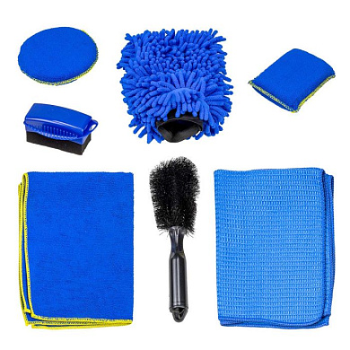Набор для мойки а/м 7 пр. щетка для дисков с комплектом полотенец и губок Forsage F-CWK5238