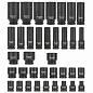 Набор ударных головок 35 пр. 1/2" 6-гр, L38 мм: 8-32 мм, L78 мм: 10-32 мм Forsage F-4353-5MPB