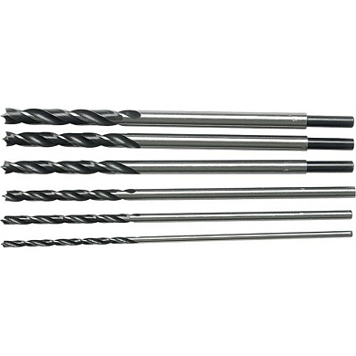 Набор сверл по дереву, 6-8-10-12-13-14 мм, L 300 мм, 6 шт, цилиндрический хвостовик Sparta 702305