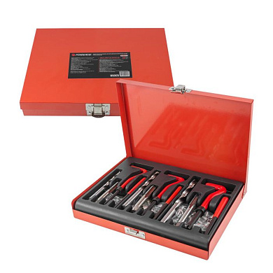 Набор приспособлений и футорок для восстановления резьбы, М6х1, М8х1.25, М10х1.25 88 пр. Forsage F-9088U1