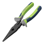 Длинногубцы прямые 200 мм, фосфатирование, трехкомпонентные рукоятки Сибртех 17161