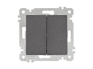 Выключатель 2-клав., скрытый, без рамки, винт. зажим, дымчатый, RITA, 10 A, 250 V, IP 20, Mutlusan 22004020295
