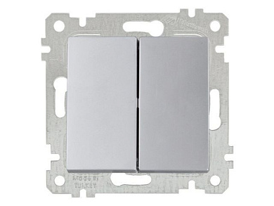 Выключатель 2-клав., скрытый, без рамки, винт. зажим, серебро, RITA, 10 A, 250 V, IP 20, Mutlusan 22004020282