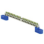Шина "0" N (6x9мм) 20 отв, цинк 2 синих угловых изолятора EKF PROxima sn1-63-20-2