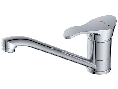 Смеситель для кухни, Lt D40, серия JAS, высота излива - 120 мм, длина излива - 209,5 мм излив поворотный, L-образные. AV Engineering AVJAS4-A080-449