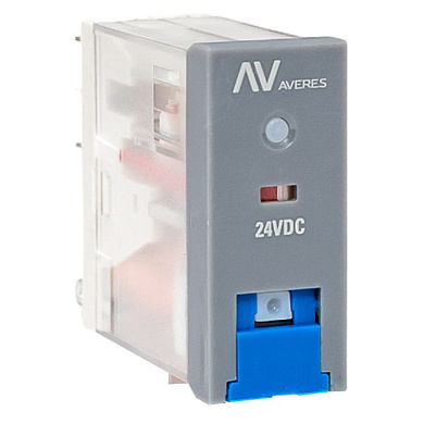 Реле промежуточное с кнопкой и мех, Индикацией RPAt 22/2 8A 24В DC EKF AVERES rpat-22-2-24DC