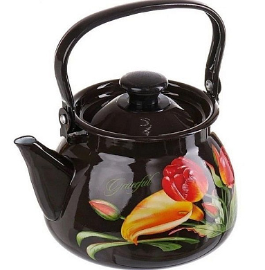 Чайник ферич. мет.р. 3,5л (корич.) декором Керченский металлургический завод 42104-132/6-У4КорСД