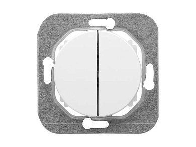 Выключатель 2 клав. (cкрытый, 10А) белый, Прованс, Bylectrica С5 10-3302