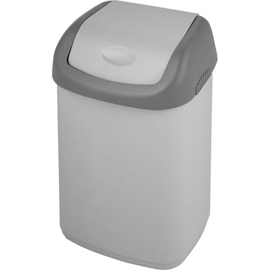 Урна для мусора 14л, пластик, с крышкой, серый