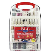 Набор принадлежностей для гравировальных машин, 188 предметов, пластиковый кейс PIT ASET11-0188