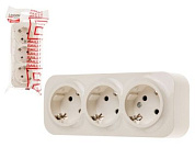 Розетка 3-ая, открытая, с/з бежевая, Bailly, LEIDEN ELECTRIC 806027